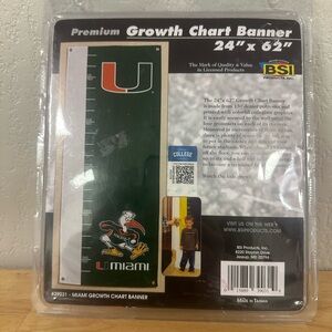NCAA University of Miami Hurricanes KIDS GROWTH CHART BANNER w/GROMMETS New
